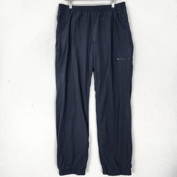 Eddie Bauer Pants Womens 14 Black Fleece Lined Hi Rise Cargo Jogger Sweatpants - Picture 1 of 16